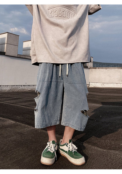 Loose Plus Size Retro Straight Shorts Men