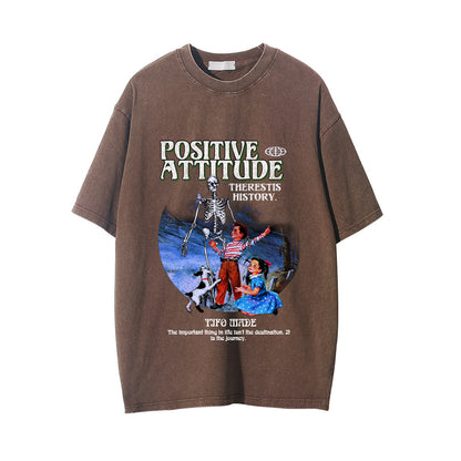Skull Character Printed Short-sleeved T-shirt For Men