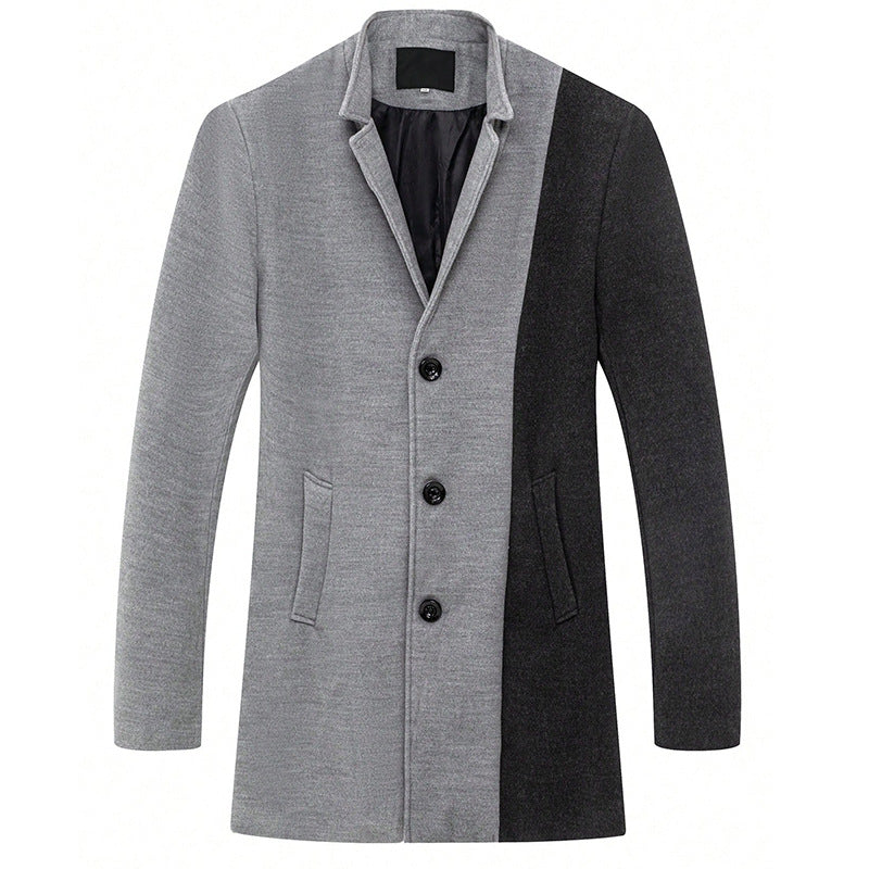 Tristan Ford | Gray Mid-Length Single-Breasted Trench Coat