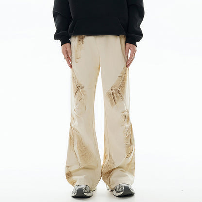 Dirty Painting Loose Casual Long Pants Men