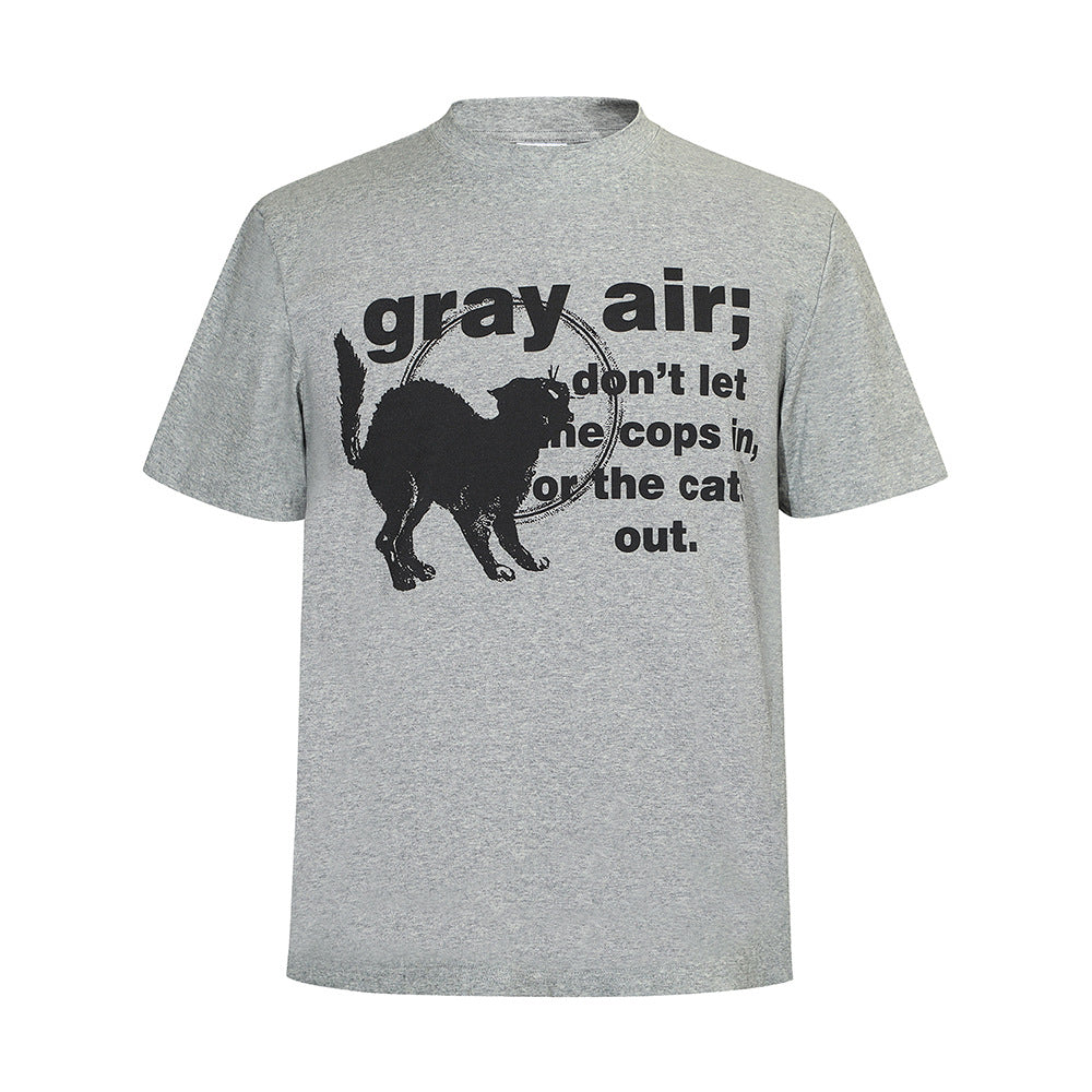 Kitten Printed Short-sleeved T-shirt For Men