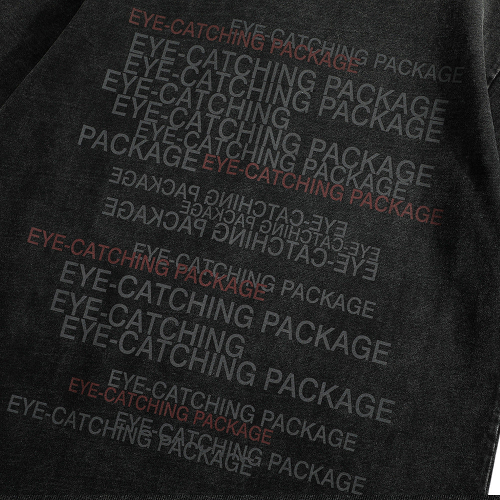 Distressed Letters Full Printed T-shirt Top For Men