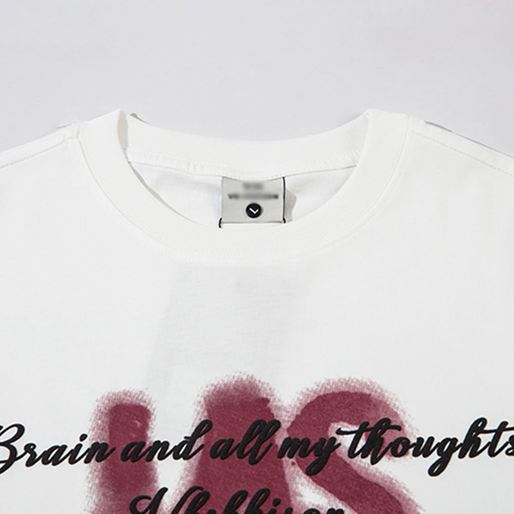 American Letter Print Short-sleeve T-shirt Men