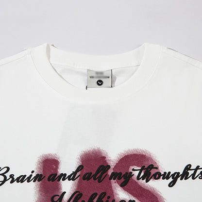 American Letter Print Short-sleeve T-shirt Men