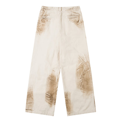 Dirty Painting Loose Casual Long Pants Men