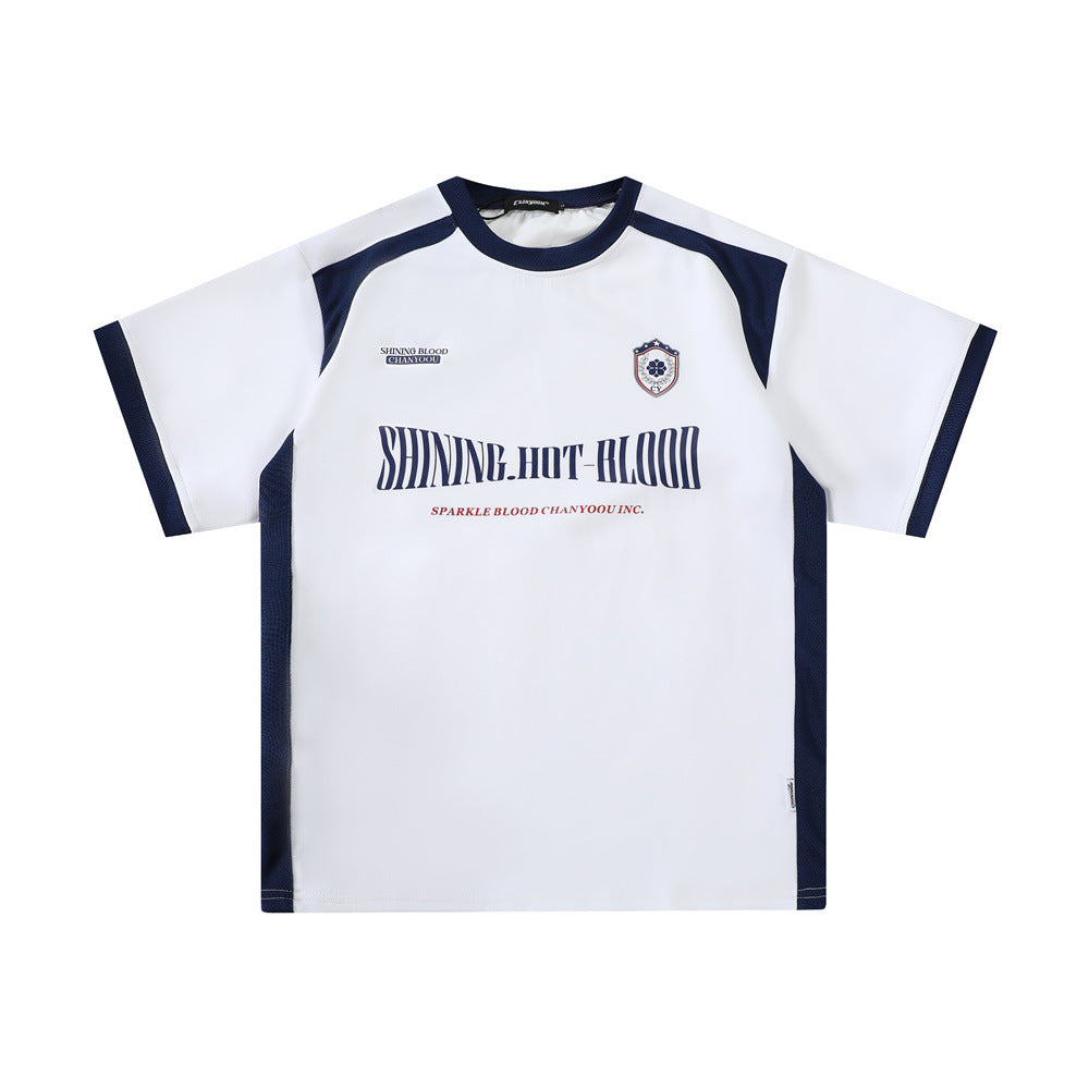 Color Contrast Patchwork Sports T-shirt Men
