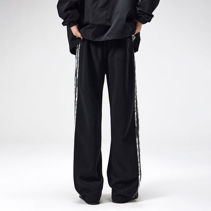 Retro Side Stripes Draped Pants Men