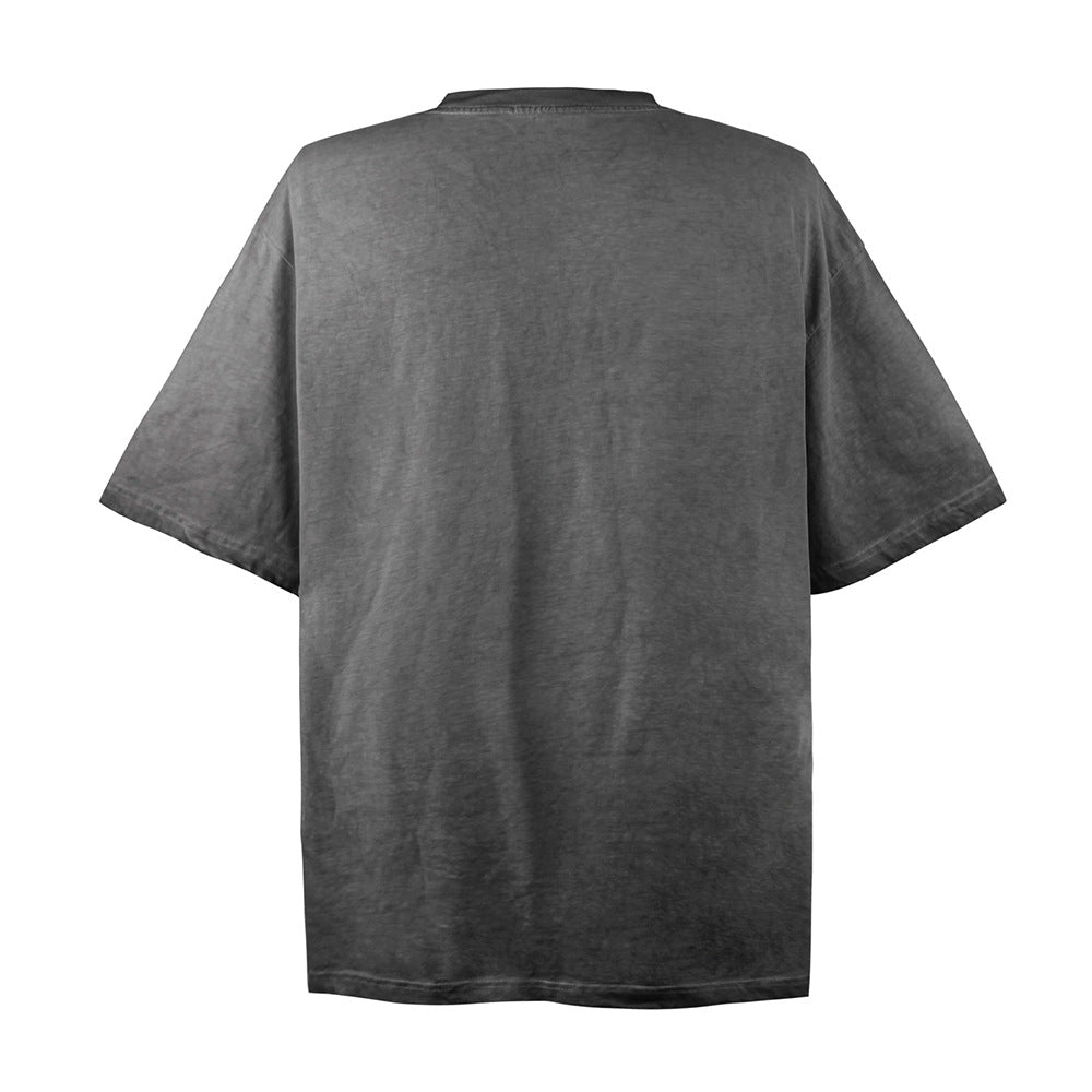 Gradient Letter Print Short-sleeve T-shirt Men