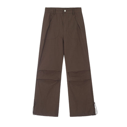 Retro Drawstring Paratrooper Casual Pants Men