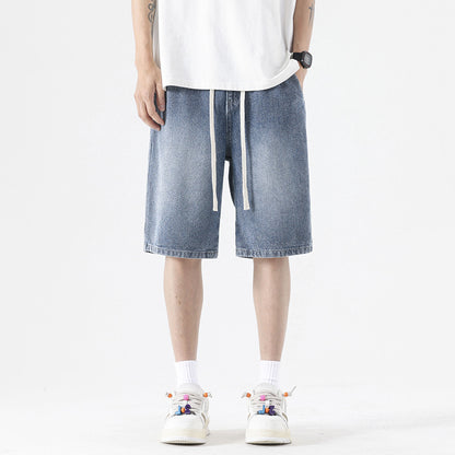 Starry Sky Pattern Denim Shorts Men