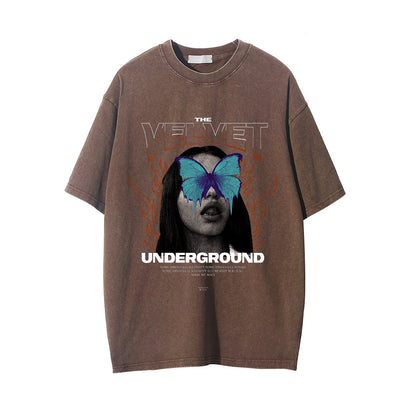 Fashion Personalized Printed Washed T-shirt Men