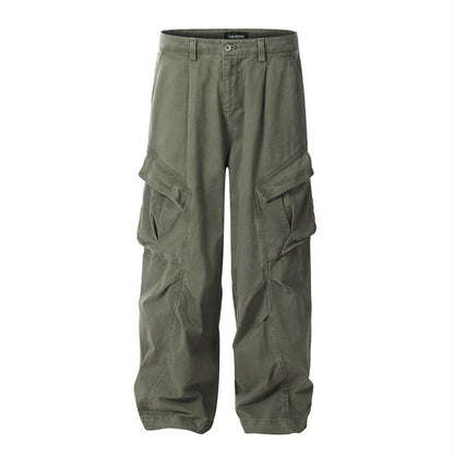 American High Street Workwear Multi-pocket Design Sense Wide-leg Casual Pants Men