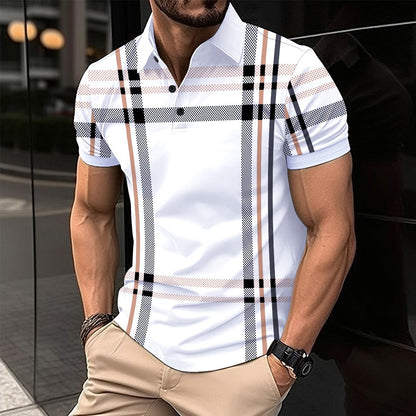 Business Plaid Slim Fit Polo Shirt