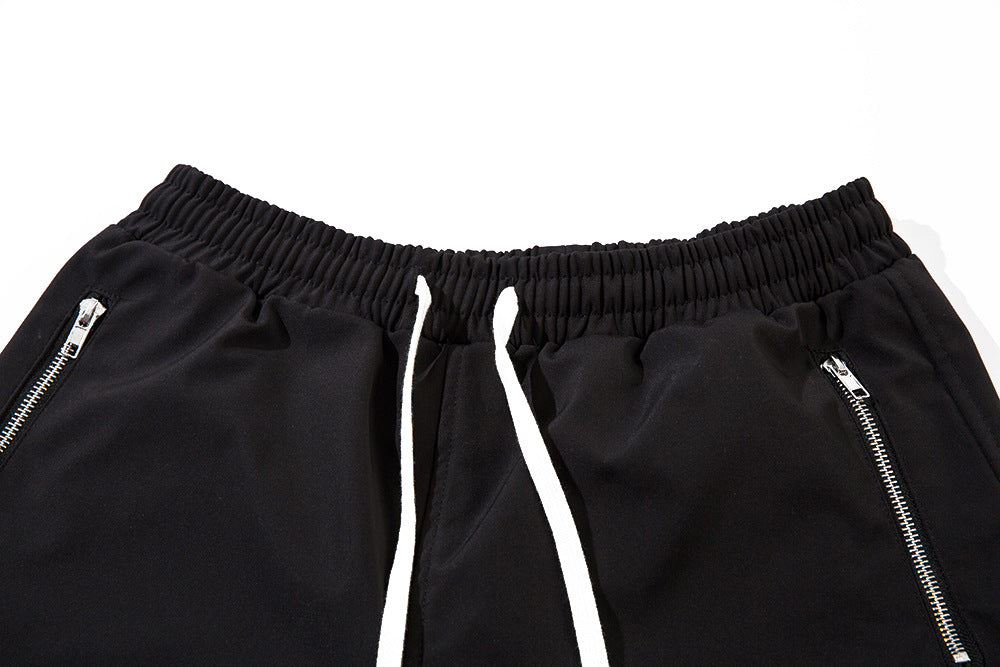 Functional Pocket Zipper Straight Shorts Men