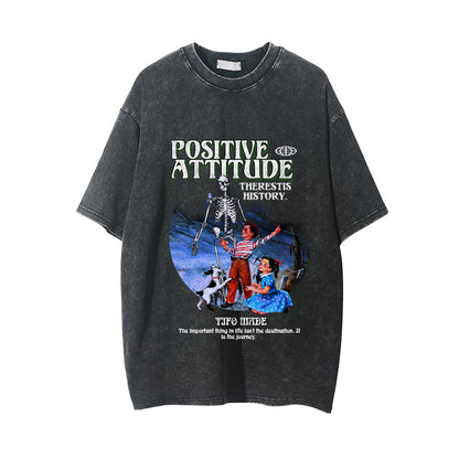 Skull Character Printed Short-sleeved T-shirt For Men