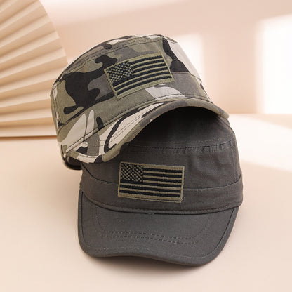 Cross-border Fashion Camouflage Pattern National Flag Baseball Cap, Soft-top Baseball Cap, Truck Driver's Flat Cap