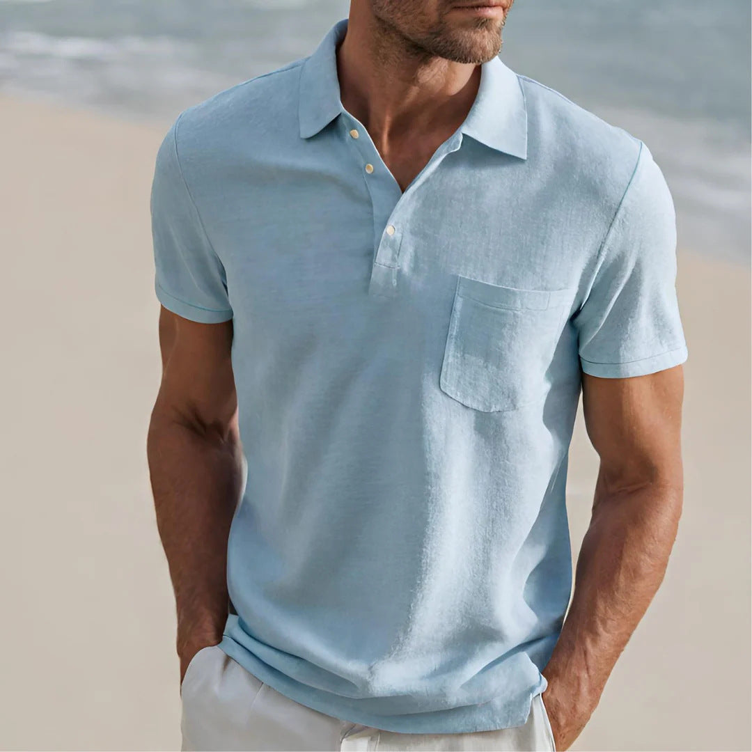 Ins Summer V-neck Polo Shirt Button Short-sleeved Tops